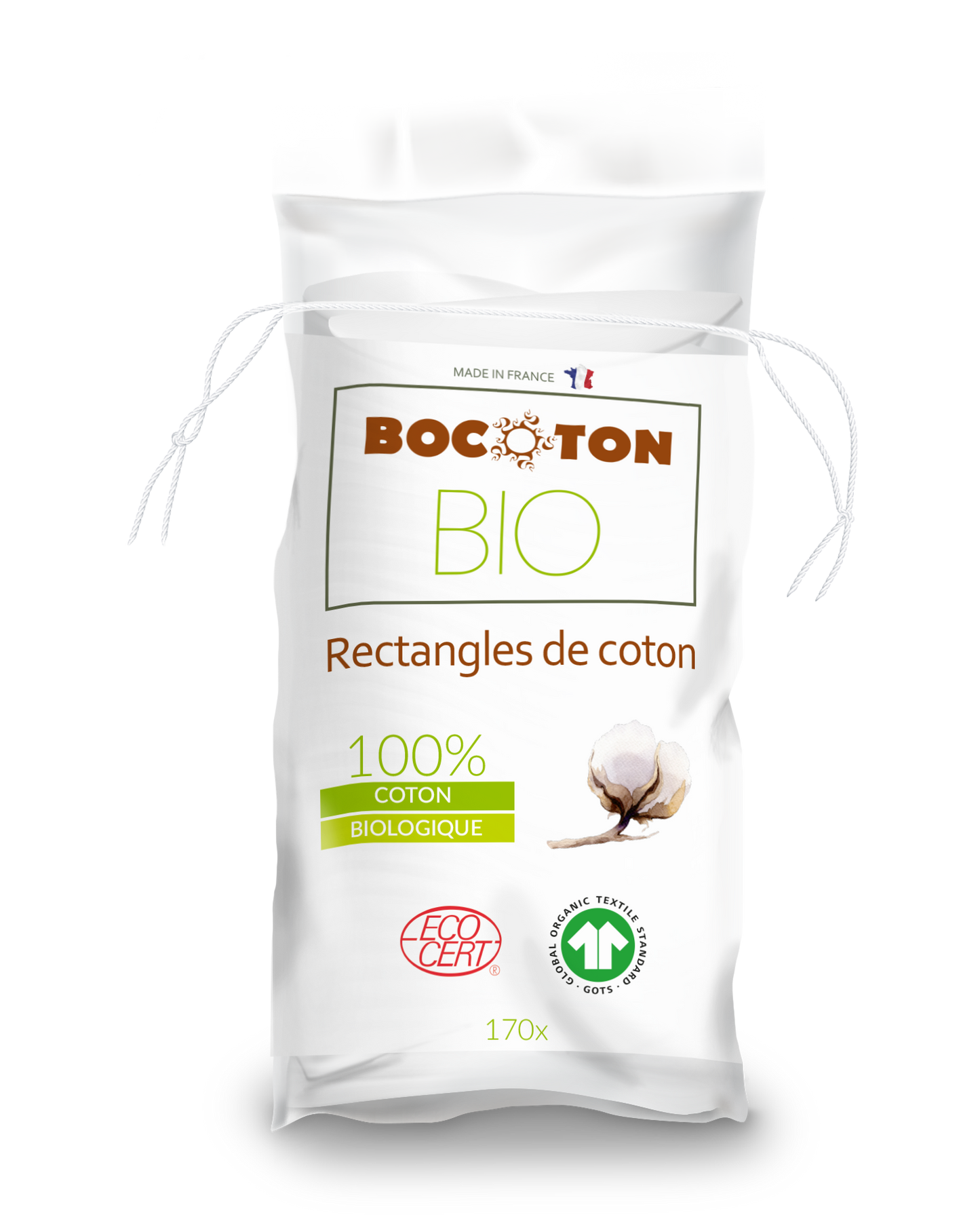 Bocoton Cotopads Bio Lingettes Sèches Fines (170 pces) 80x100mm