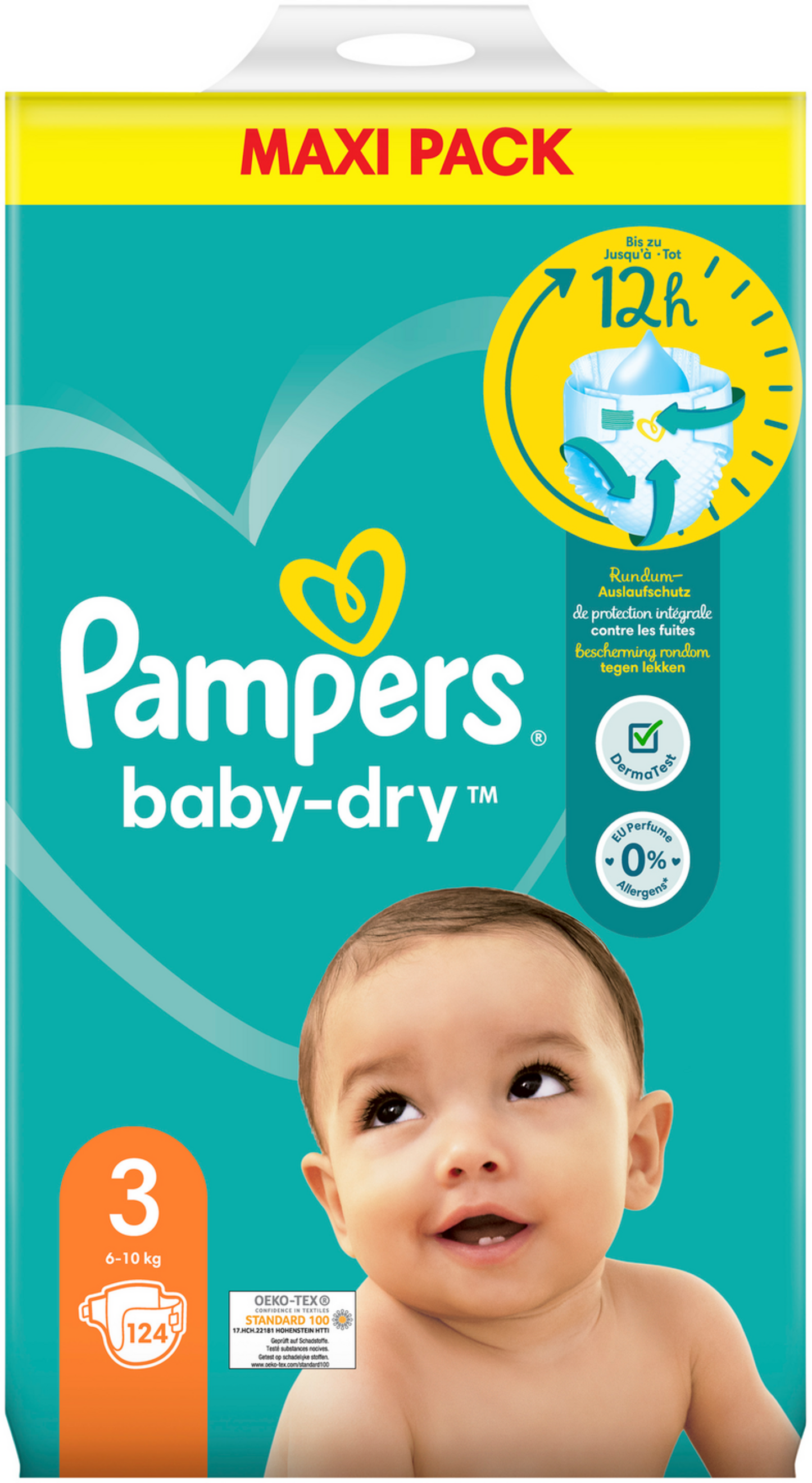 Pampers Baby-Dry T3 Midi 6-10kg (124 pces) Maxi Pack