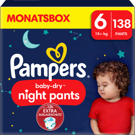 Pampers Baby-Dry Night Pants T6 XL 15+kg (138 pces) Pack mensuel