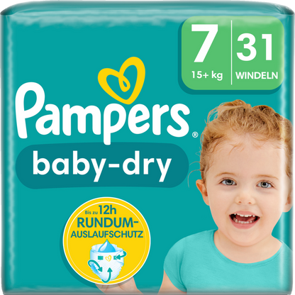 Pampers Baby-Dry T7 XXL 15+kg (31 pces) Sachet