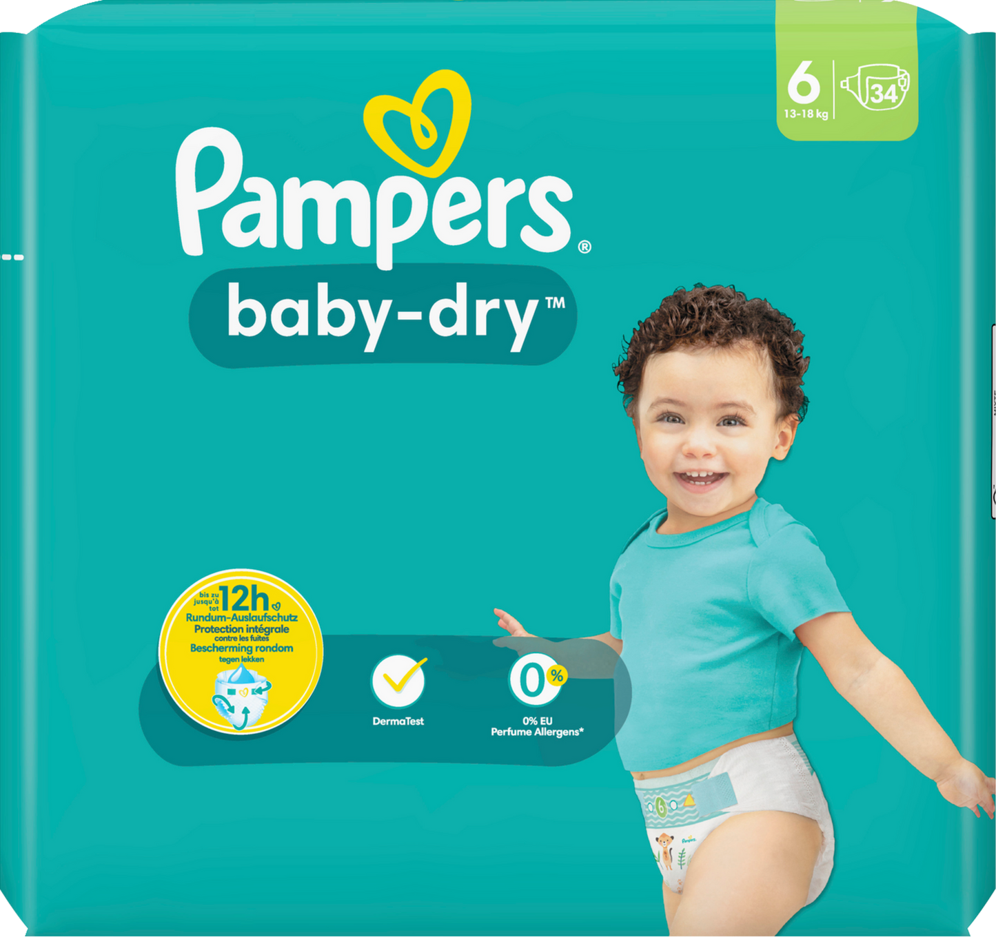 Pampers Baby-Dry T6 Extra Large 13-18kg (34 pces) Sachet