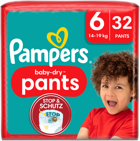 Pampers Baby-Dry PANTS Gr. 6 XL +15kg (32 pces) Sachet