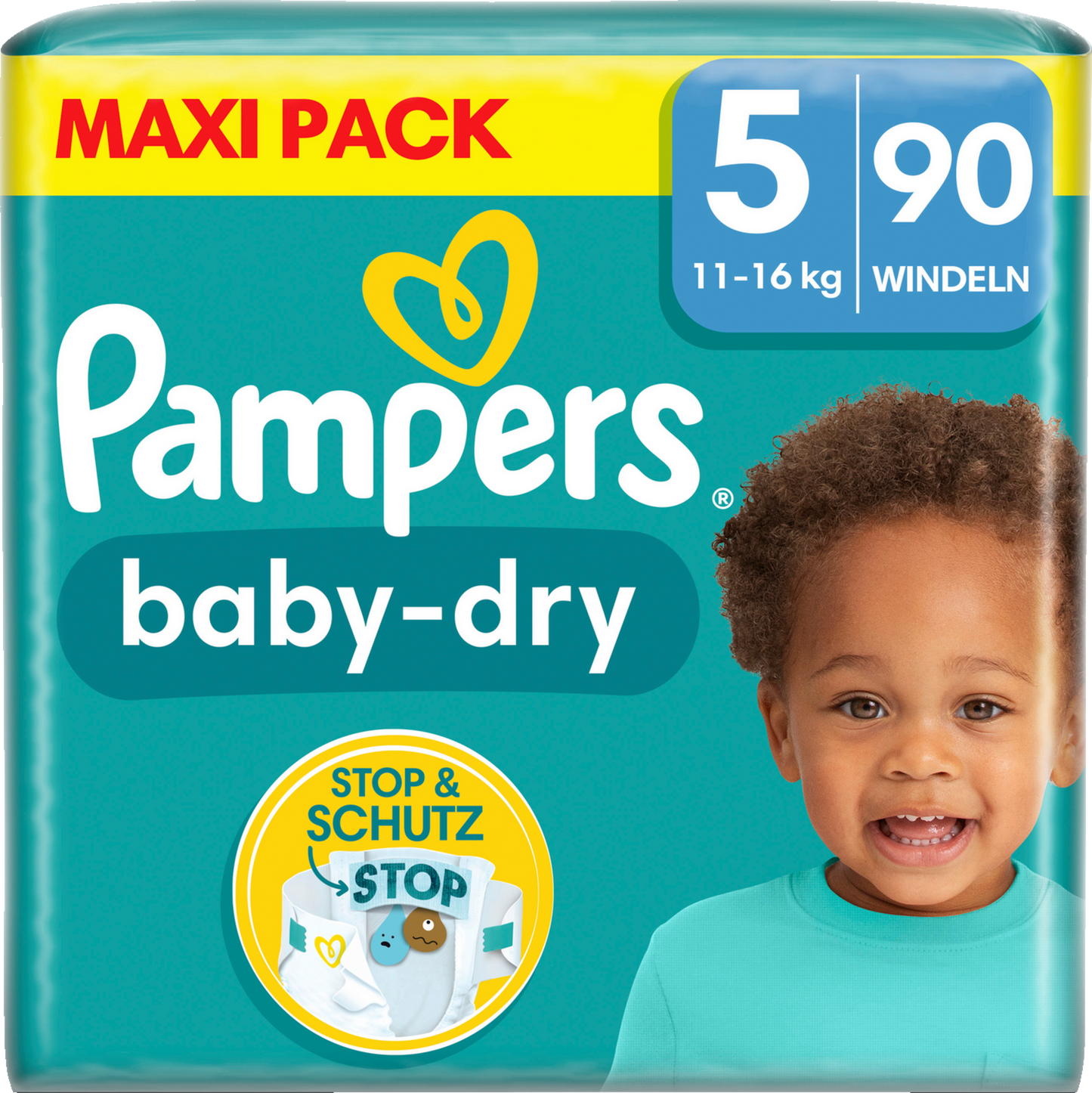 Pampers Baby-Dry T5 Junior 11-16kg (90 pces) Maxi Pack