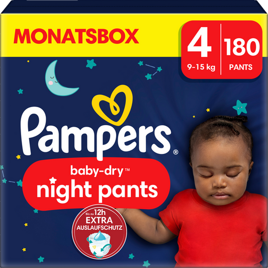 Pampers Baby-Dry Night Pants T4 Maxi 9-15kg (180 pces) Pack mensuel