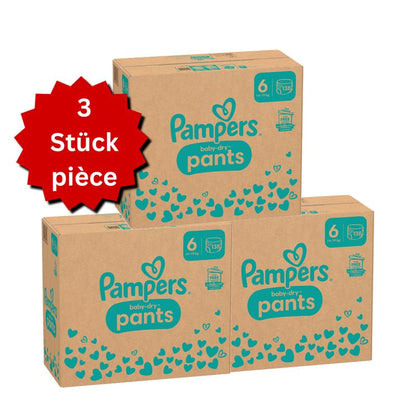 Pampers Baby-Dry T6 Extra Large 13-18kg (3x148 pces) PROMOTION 3 boîtes mensuelles