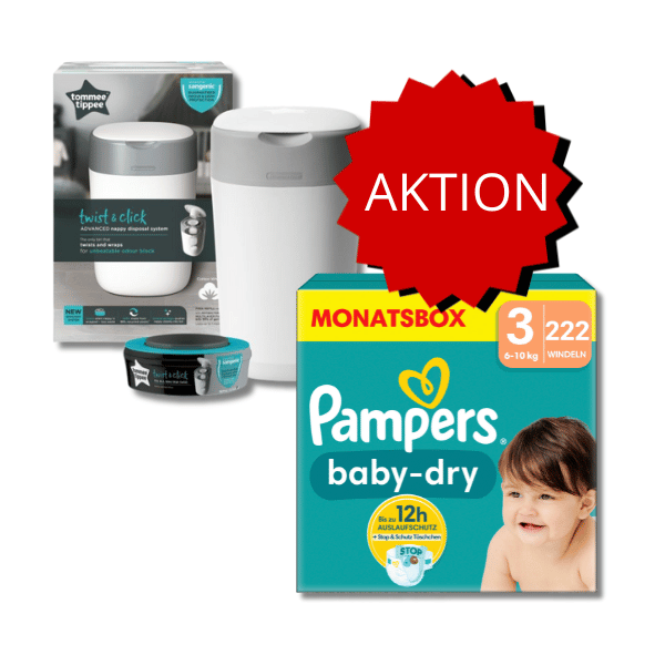 PROMOTION Pampers Baby Dry Pack mensuel T3 + Seaux à couches Sangenic