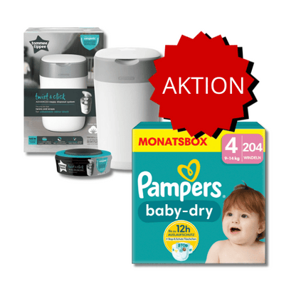 PROMOTION Pampers Baby Dry Pack mensuel T4 + Seaux à couches Sangenic