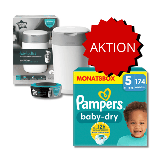 PROMOTION Pampers Baby Dry Pack mensuel T5 + Seaux à couches Sangenic