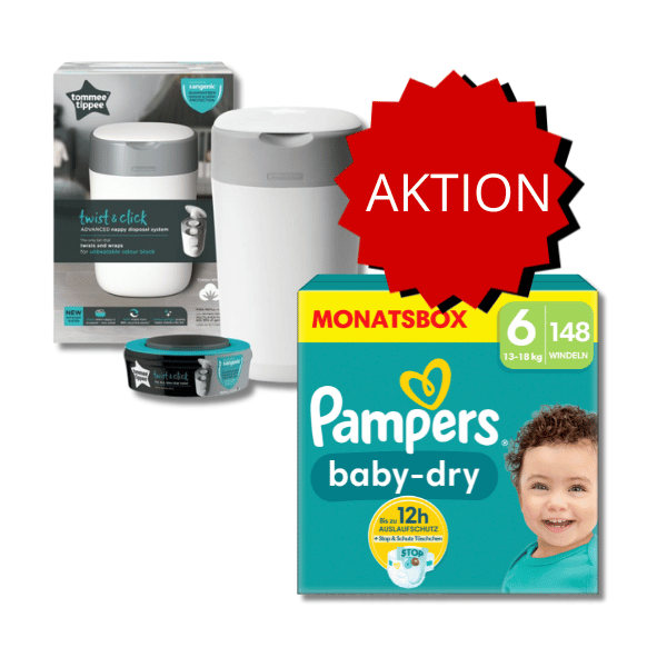 PROMOTION Pampers Baby Dry Pack mensuel T6 + Seaux à couches Sangenic