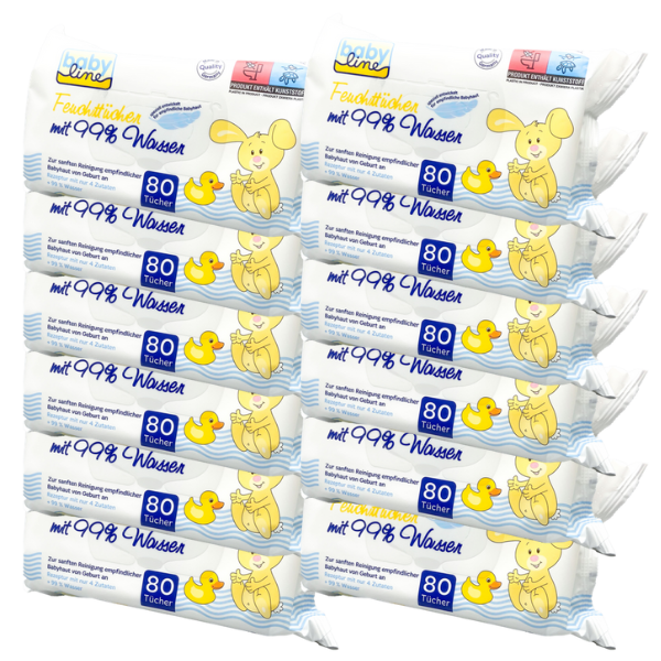 Babyline Lingettes 99% d'eau (12 x 80 pces)