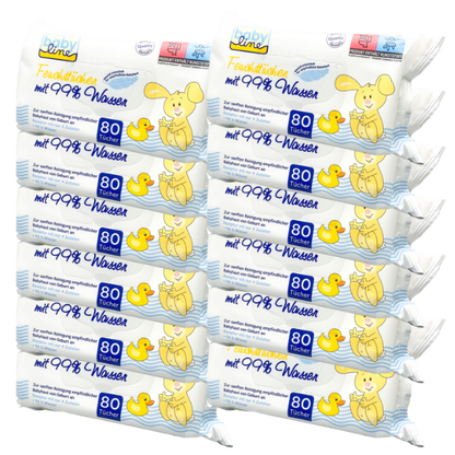 Babyline Lingettes 99% d'eau (12 x 80 pces)