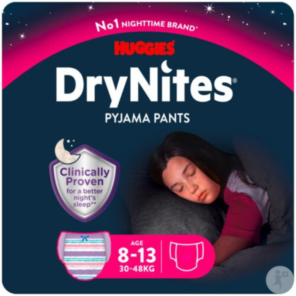 Huggies DryNites® culottes pour la nuit 8-13 ans (30-48 kg) fille (13 pces)