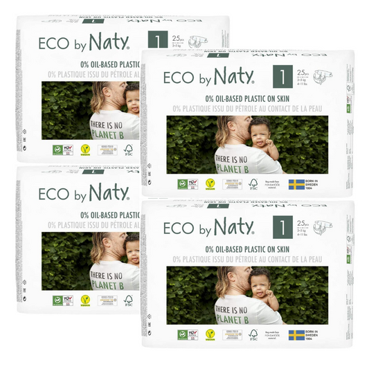 Naty Couches Écologiques T1 Newborn (2-5kg) Carton (4 X 25 pces)