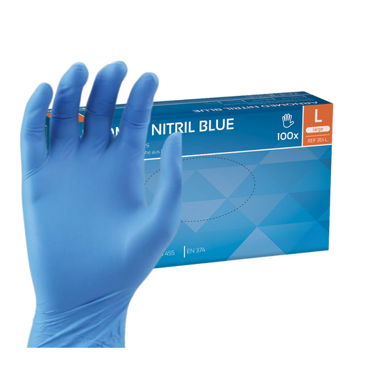 Gants Nitril bleu taille L (100 pcs)