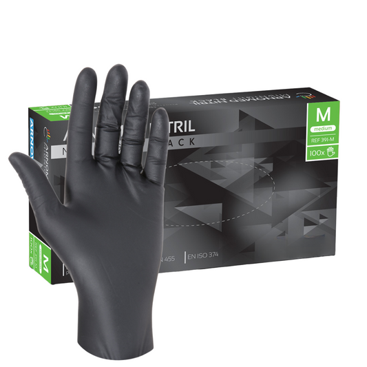 Gants Nitril noir taille M (100 pcs)