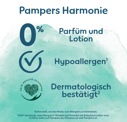 Pampers Harmonie T1 Newborn 2-5kg (180 pces) Pack mensuel