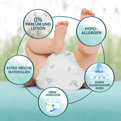 Pampers Harmonie T1 Newborn 2-5kg (180 pces) Pack mensuel