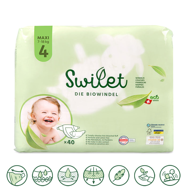 Swilet - La Couche Écologiques T4 Maxi 7-18Kg (6x 40 pces) Carton