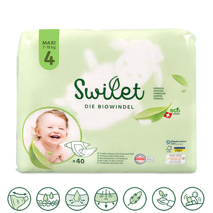 Swilet - La Couche Écologiques T4 Maxi 7-18Kg (6x 40 pces) Carton