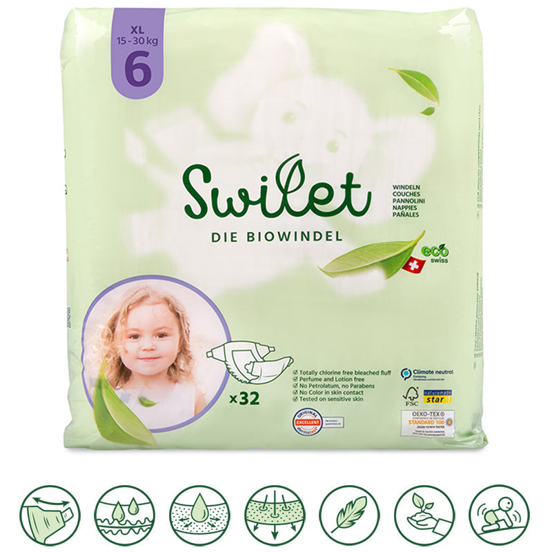 Swilet - La Couche Écologiques T6 XL 15-30Kg (32 pcs) Sachet