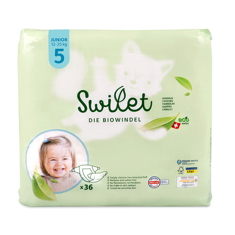 Swilet - La Couche Écologiques T5 Junior 12-25Kg (36 pces) Sachet