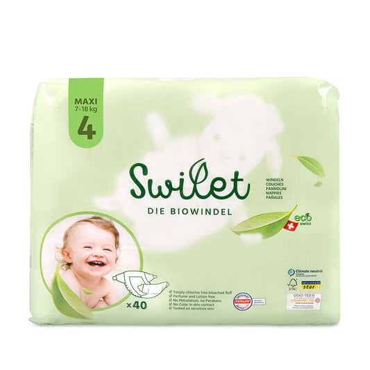 Swilet - La Couche Écologiques T4 Maxi 7-18Kg (40 pces) Sachet