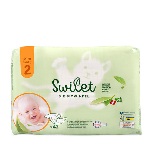 Swilet - La couche Écologiques T2 Mini 3-6Kg (42 pces) Sachet
