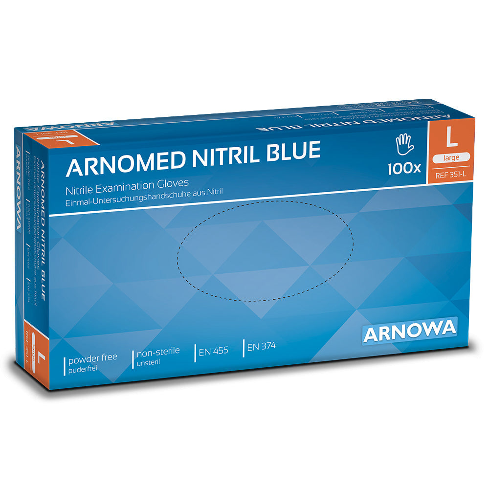 Gants en nitrile Arnomed bleu taille M (100 pces)