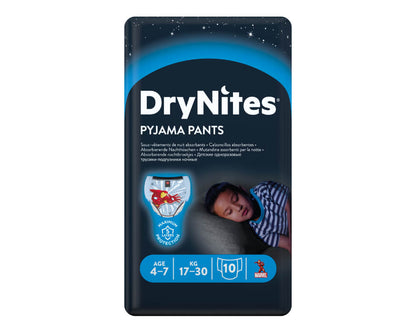 Huggies DryNites® culottes pour la nuit 4-7 ans (17-30 kg) garçon (10 pces)