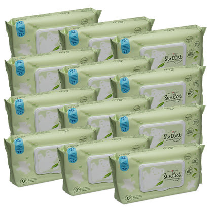 NOUVEAU Swilet Lingettes pour visage&corps BIO (3 x 12 x 72 pces) Action 3 Carton