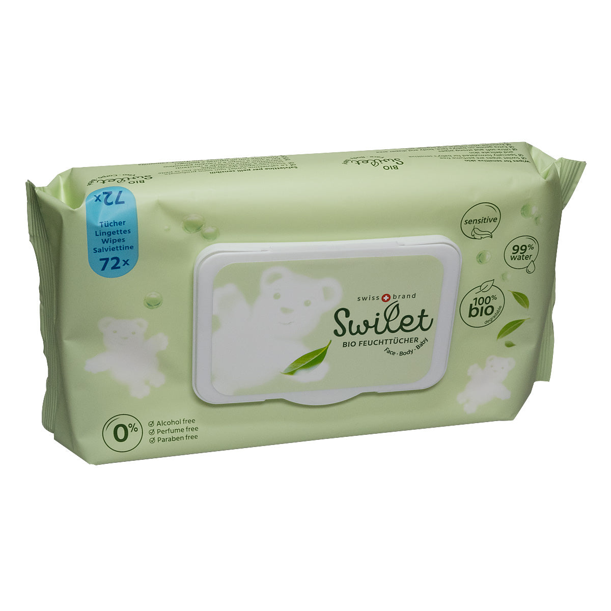 NOUVEAU Swilet Lingettes humides bio (72 pces)