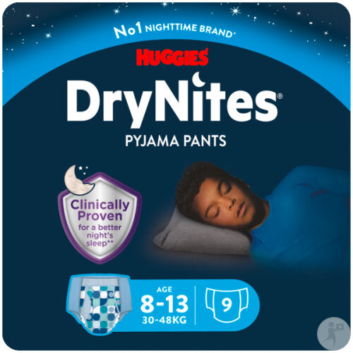 Huggies DryNites® culottes pour la nuit 8-13 ans (30-48 kg) garçon (9 pces)