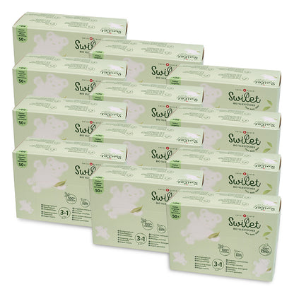 Swilet Lingettes nettoyantes et protège-couches bio (12 x 50 pces) Action 3 Carton