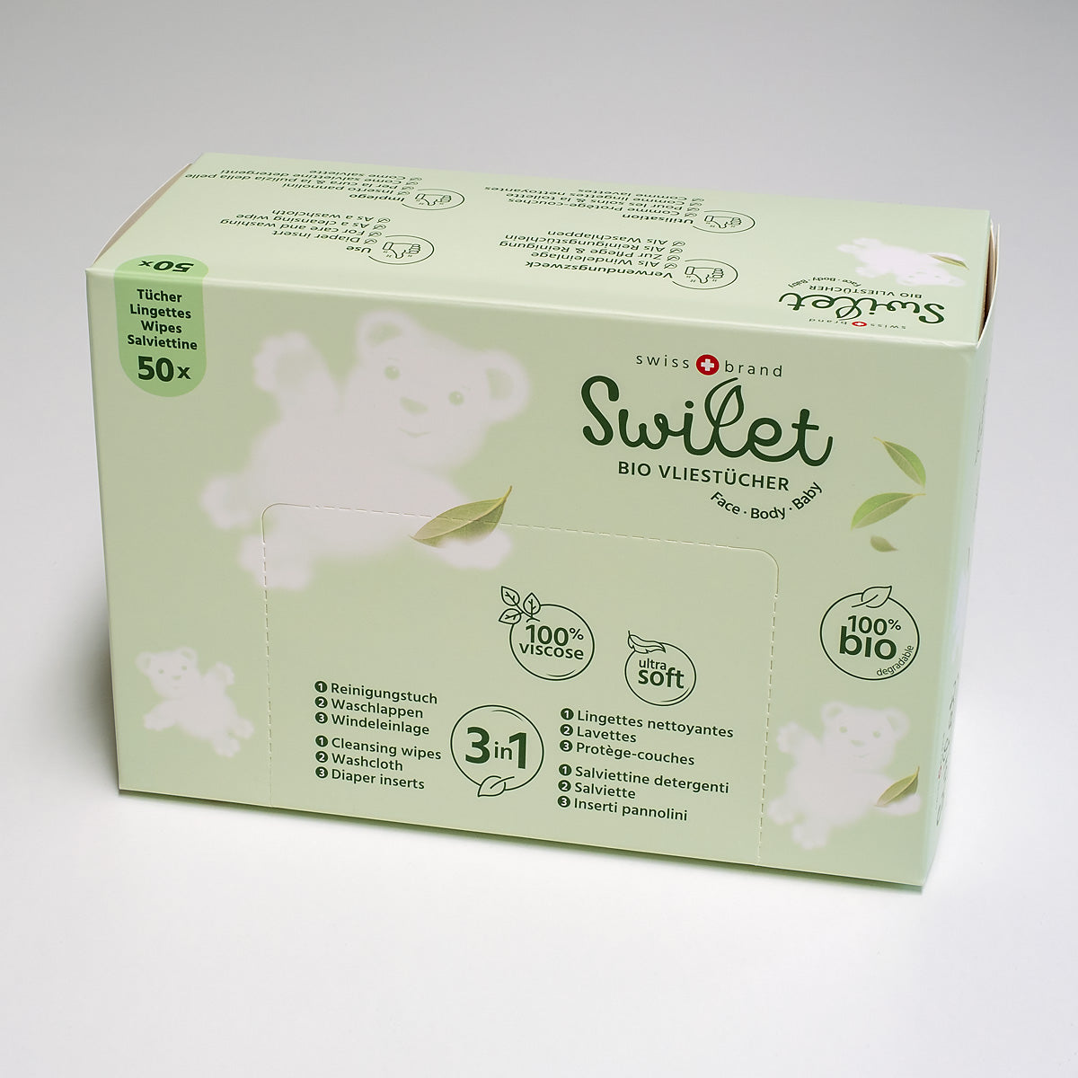 Swilet Lingettes nettoyantes et protège-couches bio (12 x 50 pces) Carton